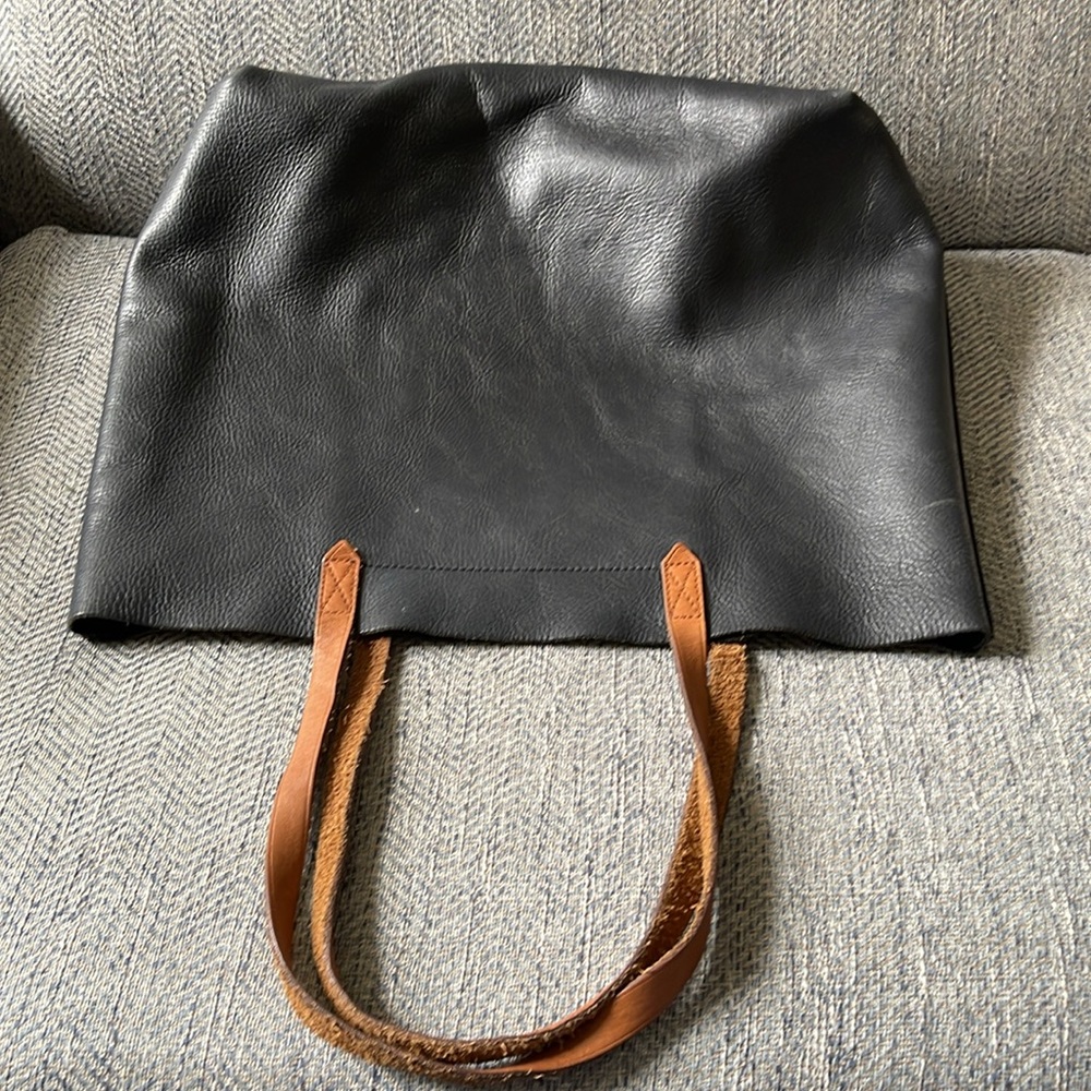 Madewell The transport Pebbled Black Leather  tote Handbag - Picture 13 of 15